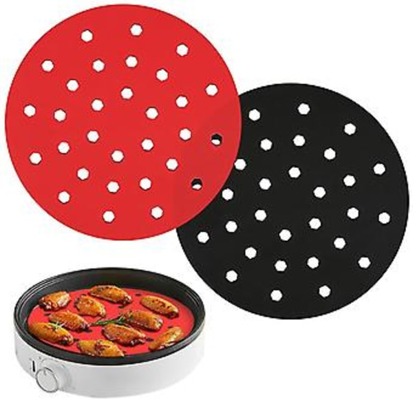 9 Tum Rund Återanvändbar Silikon Non-stick För Gourmia Xl R Tillbehör Röd