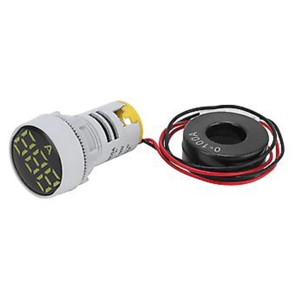 Digital Strömmätare Kristallpanel Amperemeter Rund Signalindikator AC 220V AD16‑22DSAGul