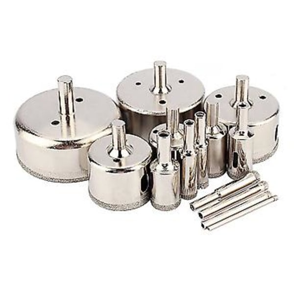14 st /set 3-70mm Diamantbelagda Hålsågar Borr Bit Skärare för Glas Marmor Kakel