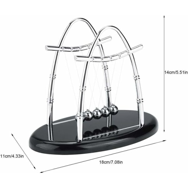 Arc Newtons Cradle Balance Stålkulor För Fysik Vetenskap Pussel Pendel Ornament Hemmakontor HIASDFLS