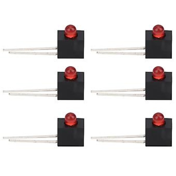 100 stk. LED-holder 3 mm lampeskærm 90 graders bøjning med lette industrielle kontrolkomponenter, rødt lys