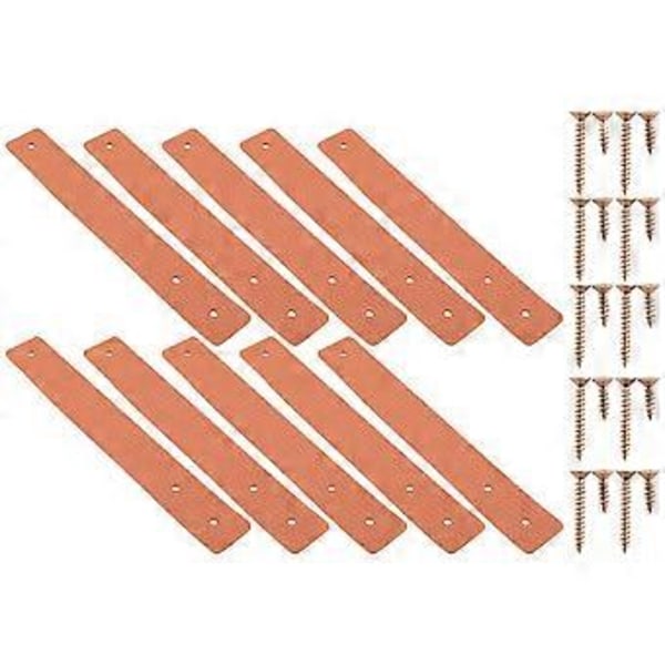 10 stk. Veggkroker, PU-skinn gardinstangholder, Skinnstropper for oppheng Brakett DIY Hjemmelagring Krok Vegg Boho Brun