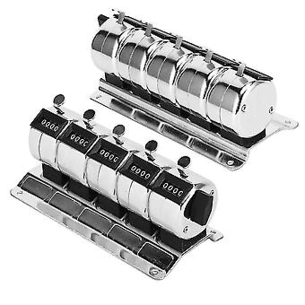 Mekanisk Tæller Metal Manuel Klikker 4-Cifret 5 Enheder Rustfrit Stål Tælle Hardware Værktøj