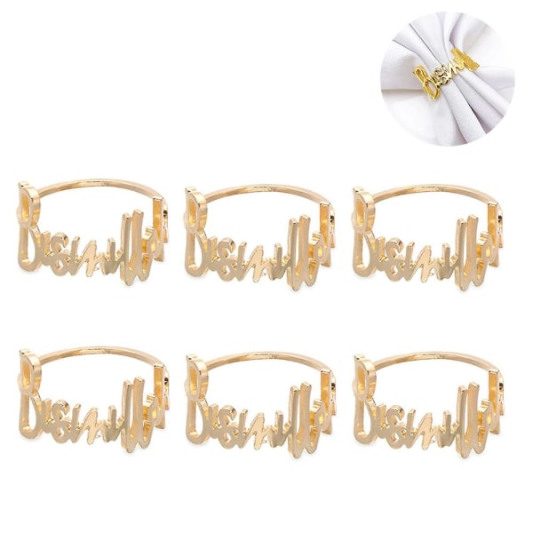 6-piece Alphabet Napkin Rings Set, Metal Napkin Buckles For Table Decor, Perfect For Weddings, Parties, Christmas, Thanksgiving