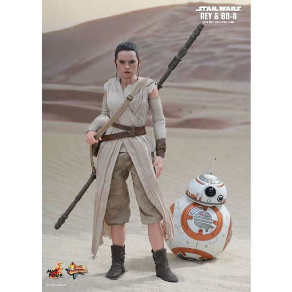 Hot Toys MMS337 Figur - Star Wars: The Force Awakens - Rey And BB-8 Flerfärgad