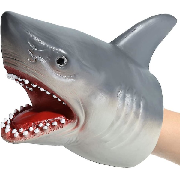 Shark Hand Puppet Rollspel Realistiska huvudhandskar Mjukleksak