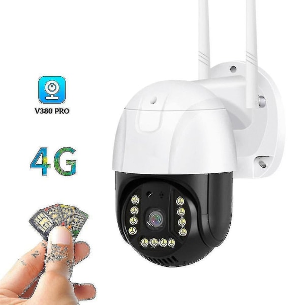 Utomhusövervakningskamera 4g Gsm Sim V380 Pro 1080p Moln 4x Zoom Ip66 Säkerhetsskydd Trådlös Ip Cctv FPk TRL EU plug 4G Camera