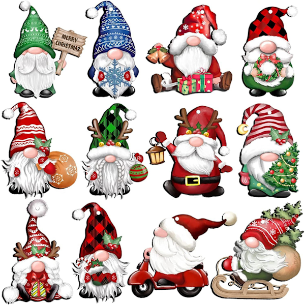 24 piece set of wooden Christmas tree pendants, wooden Christmas tree decoration.