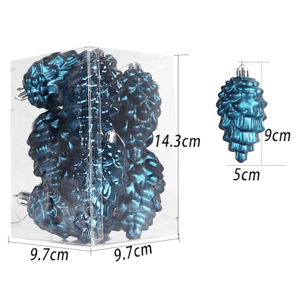 Joulukuusen koristeet, 8 kpl, 9 cm, kiiltävät ja matta pallot, käpykoristeet Sekt