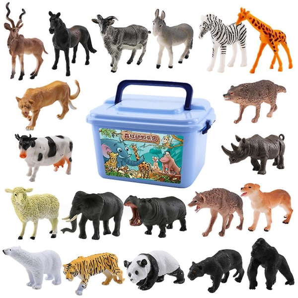 1 set av 58 st Plast Djur Leksaker Simulering Skog Zoo Modell Leksaker Barn Leksaker