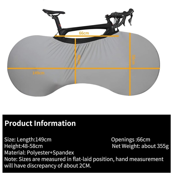 Cykelskydd, dammskyddsförvaringspåse för cyklar, tvättbar Grau