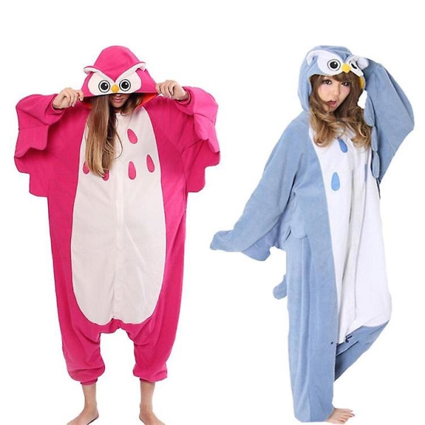 Wotogold djur cosplay kostym kigurumi onesie uggla unisex vuxen pyjamas Blue L