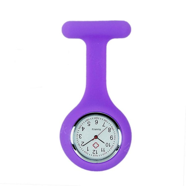 Silikon watch Brosch Tunika Fob Watch med gratis batteri Doktor Medicinsk unisex klockor Klocka Purple