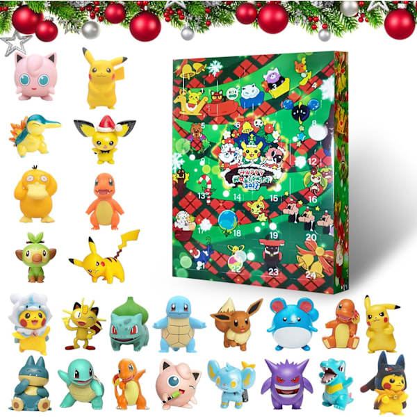 Kalender 2024, 24 stycken julkalender Animefigurer med söta karaktärer, Adventskalender Blind Box, Julnedräkning Adventskalender för barn