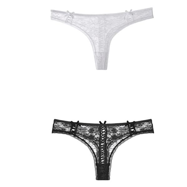 Women's sexy lace thong with low waist, can be worn for a long time, not bulky, two pieces as a set.