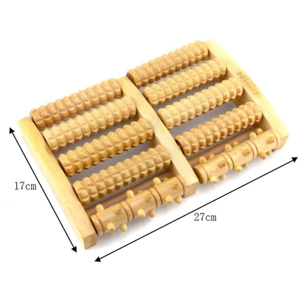 Fotmassage Rulle Trä, Fotmassageapparat, Fotmassage Rulle Inkl, Fotreflexologi Dubbel Fot Rulle Tillverkad Av Trä Kompatibel Med Ödem, Plantar Fasci