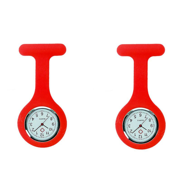 Silikon watch Brosch Tunika Fob Watch med gratis batteri Doktor Medicinsk unisex klockor Klocka Red