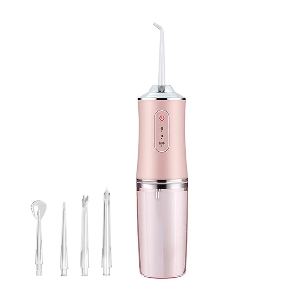 3-läges munsköljningsapparat Bärbar vattentandtråd USB uppladdningsbar vattentråd 240 ml vattentät tandrengöring Pink