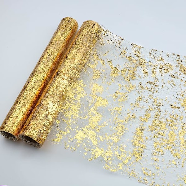 Glitter Glitter Folie Metall Guld Tunn Maskduk 11 \"x108\"