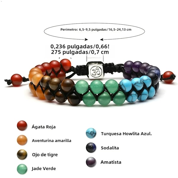 Ny 7 Chakra Behandlingskrystall Menn Armbånd Yoga Stein Justerbare Perler Armbånd Meditasjon Avslapping Angst Kvinners Armbånd