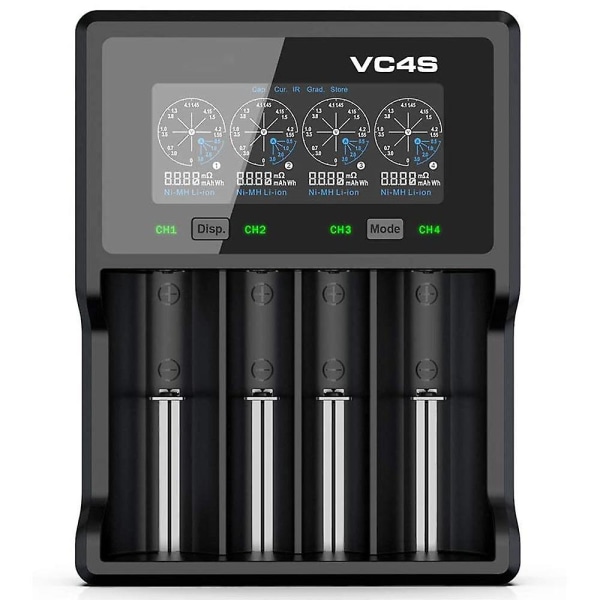 Vc4s Batteriladdare 4 Slots Li Ion Snabbladdare Med 18w Väggladdare