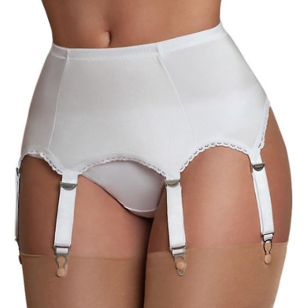 Kvinnor Sexig Spets Strumpeband Bälte Underkläder Remmar Hängselbälte Strumpeband Bälten Presenter White XL