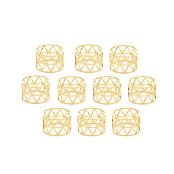 10st gyllene servettringar cirklar Utsökt middagsservettspännehållare Bordsdekoration
