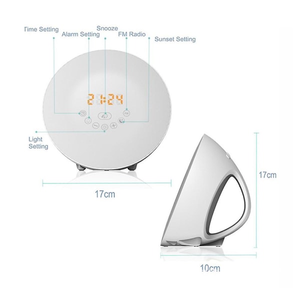 Väckarklocka med soluppgångs- och solnedgångssimulering