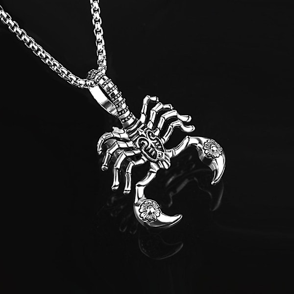 Halsband med skorpionhänge i guld, silver och svart för män - perfekt för fest, årsdag och som gåva 3