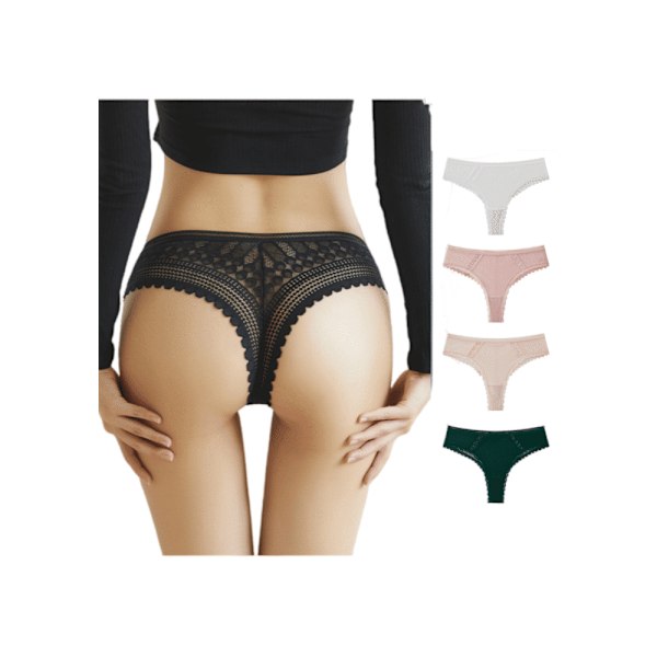 Women's sexy low waist underwear, non-bulky, invisible, breathable, five pieces as a set.