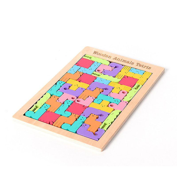Söta djur Tecknad form Tetris byggstenar Kit Pedagogisk pussel Blocks leksak