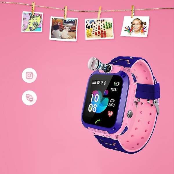 Barn Smart Klocka 4g Gps Wifi Videosamtal Sos Tracker Vattentät Barn Smartwatch Kamera rosa