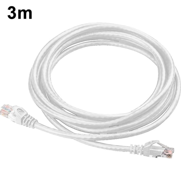 Ethernet-kabel Gigabit platt nätverk LAN-kabel med kabelklämmor Snagless kontakter för datormodem Router X-box snabbare än Cat5e Cat5 White 5m