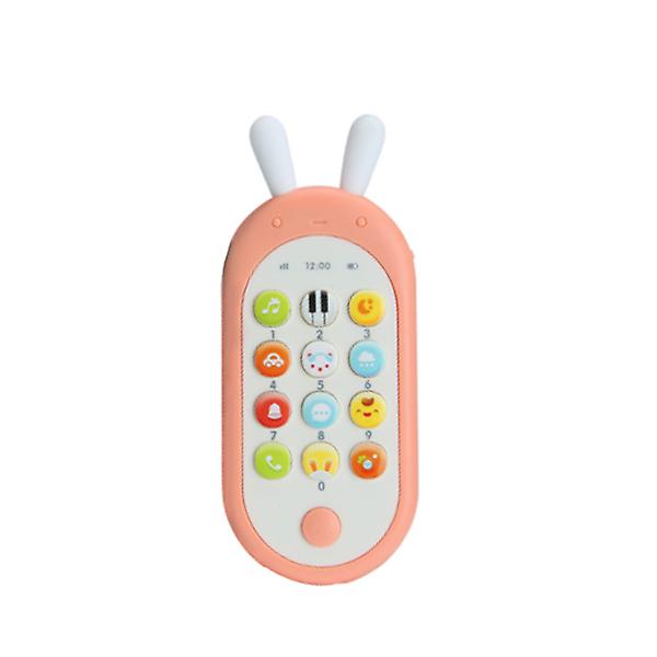 Baby E-lärande Smarttelefonleksaker Interaktiva pedagogiska mobiltelefonljudleksaker Pink