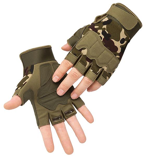 Män Taktiska handskar Militär armé skytte Skärsäkra fingerlösa handskar Antisladd utomhussport Paintball Airsoft cykelhandskar XL
