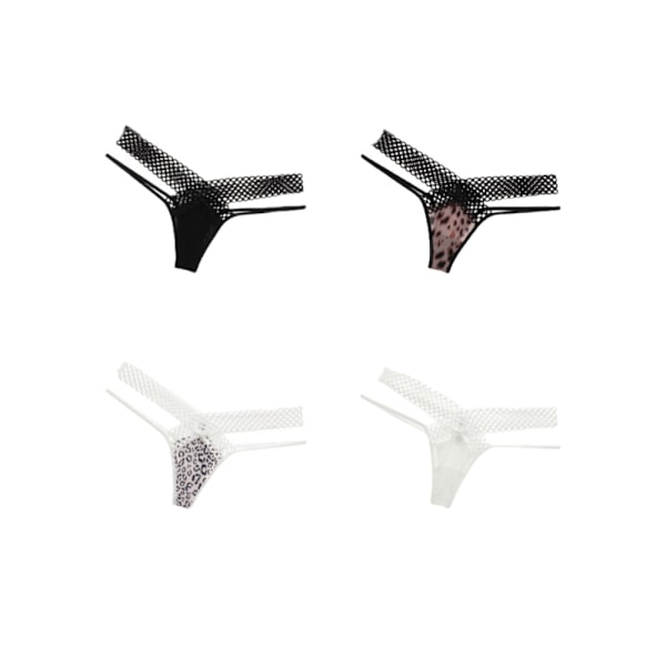 Four pack of sexy girl's panties, can be worn for a long time, open crotch, high elasticity, low waist, triangle thong.