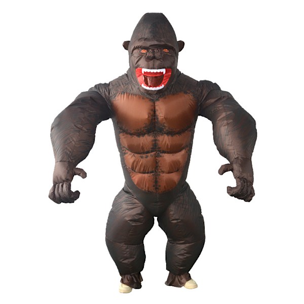 Slipp løs brølet på festivalfesten din! Hylende morsom oppblåsbar King Kong-kostyme for cosplay, Halloween - tilgjengelig i voksen- og barnestørrelser for moro!