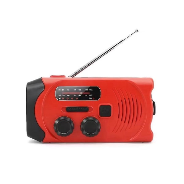 Handvev Solar Radio Nödradio med LED-ljus Bärbar väderradio för nödkatastrof