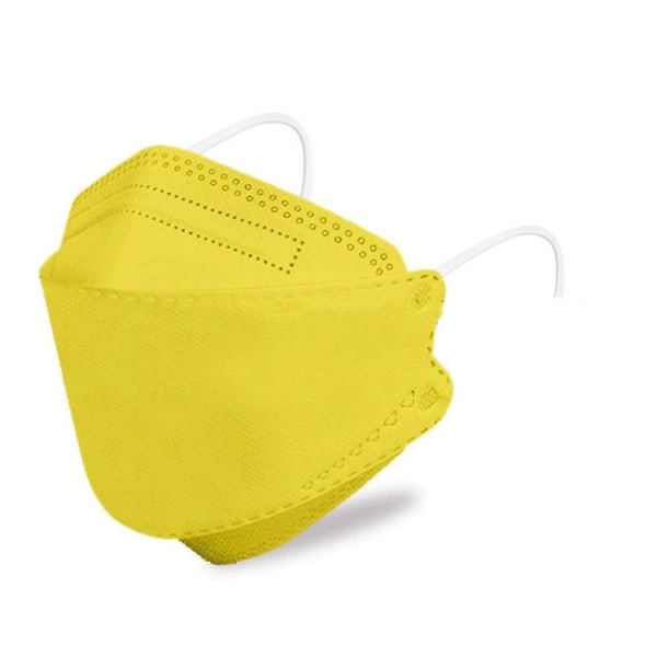 50st/100st Kf94 Mask Skyddsansiktsmasker Barnansiktsmasker Soild Antidammmasker Yellow 100pcs