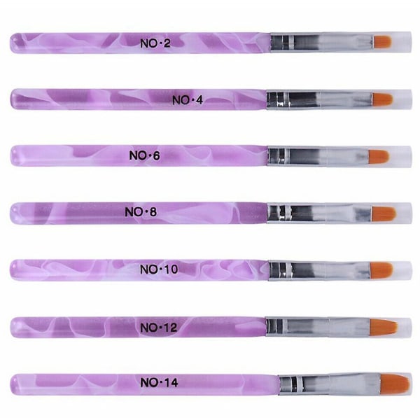 7st Runt huvud UV Gel Nagel Akryl Brush Hair Art Tips Builder Brush Pen