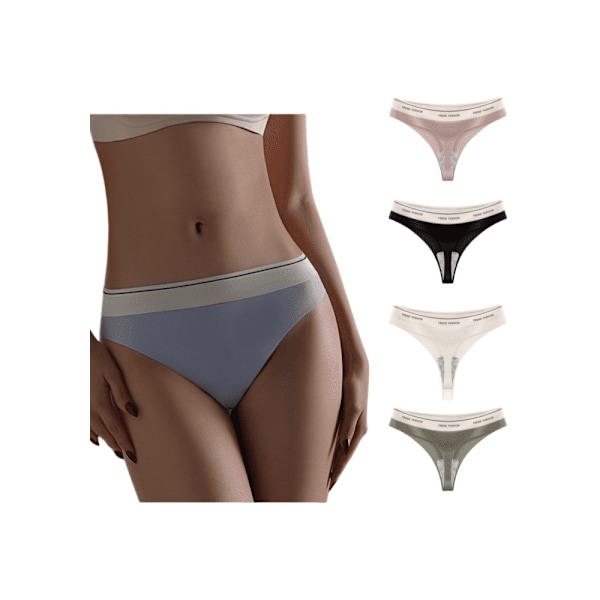 Five pieces of women's thong briefs, cool and airy, one-piece underwear, thin and breathable, suitable for sports, fitness and yoga.