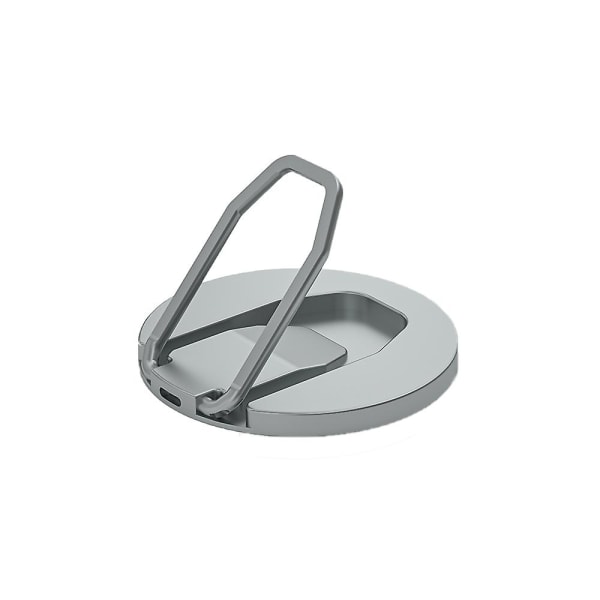 Universal CD-mönster Metall Mobiltelefon Trådlös laddare Ringhållare 360∼Rotation Finger Ring Stand Grey