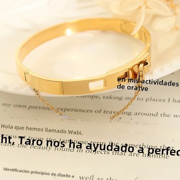 Damer Bangles Armbånd Rustfrit Stål Forgyldt Armbånd Til Kvinder Designer Luksus Kvinde Smykker Tilbehør Par Gave 2