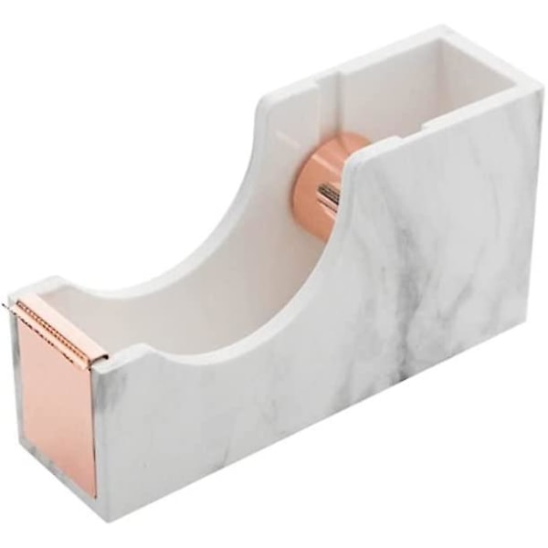 Tejpdispenser Skrivbord vit marmor Tejpskärare Metallkärna Söt tejphållare Kontorsmaterial roséguld