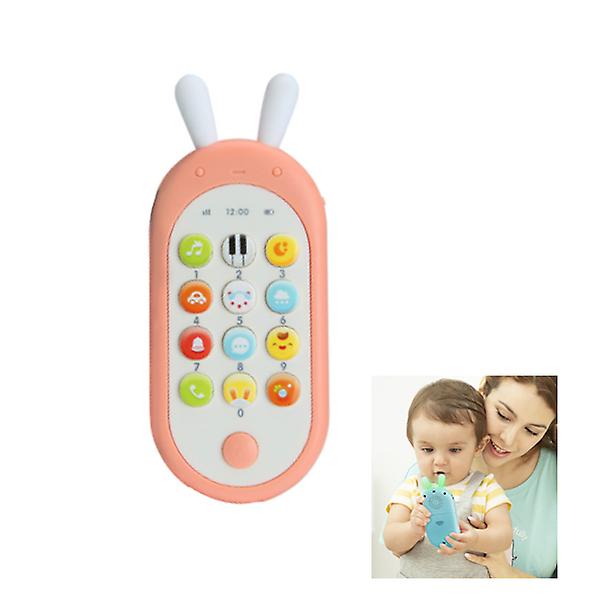 Baby E-lärande Smarttelefonleksaker Interaktiva pedagogiska mobiltelefonljudleksaker Pink