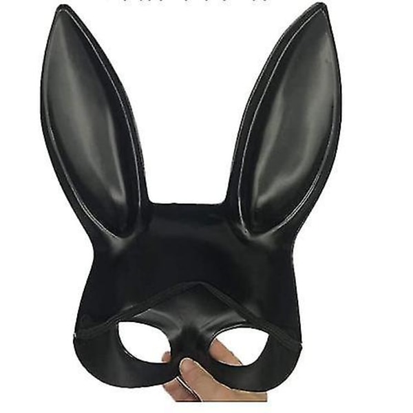 Bunny Mask Maskerad Kanin Mask Kvinnor Sexiga Svarta Långa Öron Kanin Bunny Party Black Matt