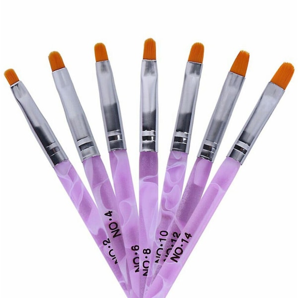 7st Runt huvud UV Gel Nagel Akryl Brush Hair Art Tips Builder Brush Pen
