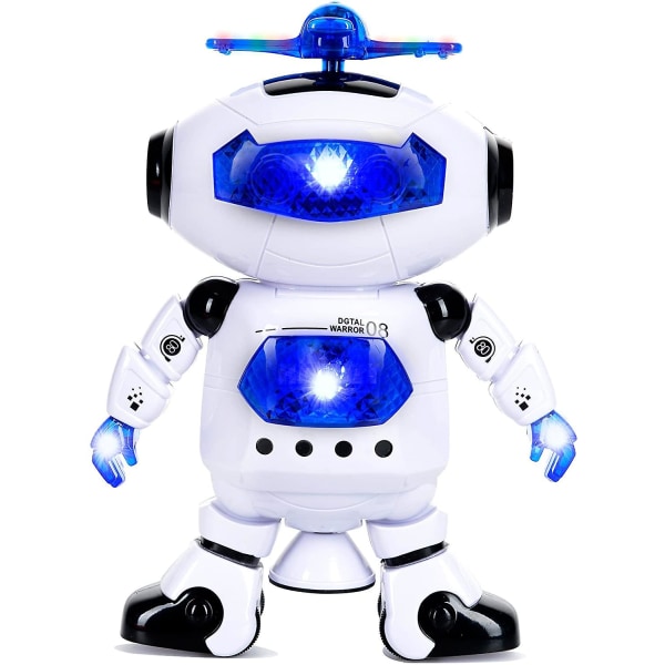 Toysery Walking Dancing Robot Toys For Kids - 360 Body Spinning Robot Toy With LED Lights Flashing And Music Smart Interactive Electronic Singing, To