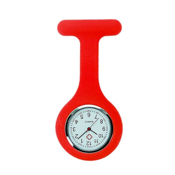 Silikon watch Brosch Tunika Fob Watch med gratis batteri Doktor Medicinsk unisex klockor Klocka Red