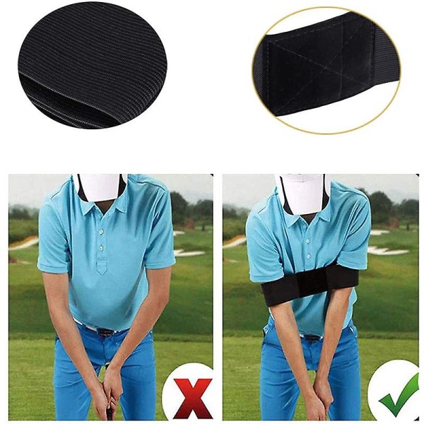 Hållningsträning Armband Nybörjare Öva elastiska golfsvingträningshjälpmedel black